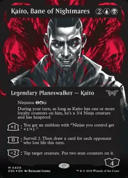 Kaito, Bane of Nightmares - Textured Foil - Showcase NM, English MTG Duskmourn: - Image 1