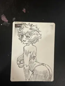 Mtg Altered Art Anime Hand Drawn Mina Ashido MHA - Image 1