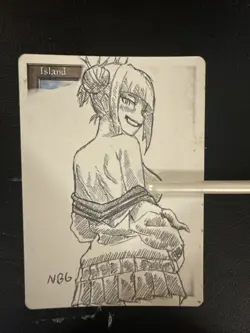 Mtg Altered Art Anime Hand Drawn Himiko MHA - Image 1