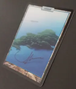 MTG - Magic: The Gathering - Island - Unhinged Full Art (FOIL) (SIGNED) - Image 2