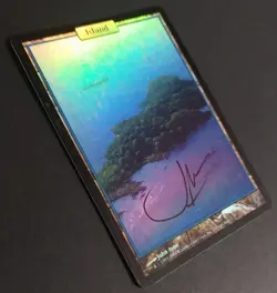 MTG - Magic: The Gathering - Island - Unhinged Full Art (FOIL) (SIGNED) - Image 3