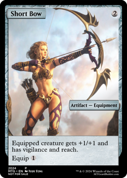 SHORT BOW : altered-art card for use with MTG : hot, sexy blonde babe! - Image 1