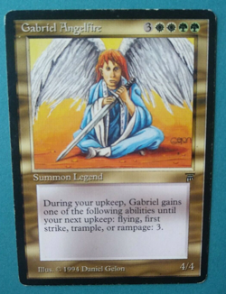 Magic the Gathering MTG Legends GABRIEL ANGELFIRE HP 1994 Rare NICE! - Image 1