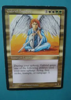 Magic the Gathering MTG Legends GABRIEL ANGELFIRE HP 1994 Rare NICE! - Image 2