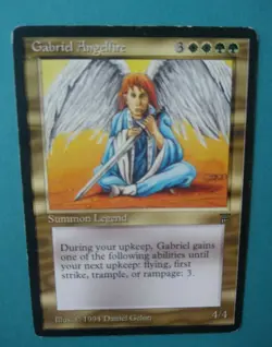 Magic the Gathering MTG Legends GABRIEL ANGELFIRE HP 1994 Rare NICE! - Image 3