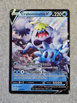 Crabominable V - 076/264 - Pokemon Fusion Strike Sword Shield Ultra Rare Card - Image 1