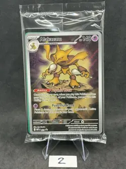 Pokemon TCG: Mega Evolution - Alakazam (MEP-009) ETB Black Star Promo Sealed - Image 1