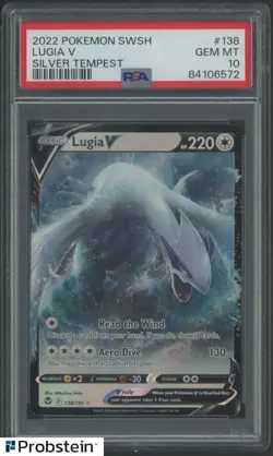 2022 Pokemon SWSH Silver Tempest #138 Lugia V PSA 10 GEM MINT - Image 1