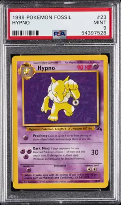 1999 POKEMON FOSSIL #23 HYPNO PSA 9 - Image 1