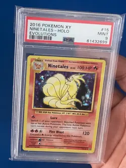 2016 Pokemon XY Ninetales Holo Evolutions #15 PSA 9 - Image 3