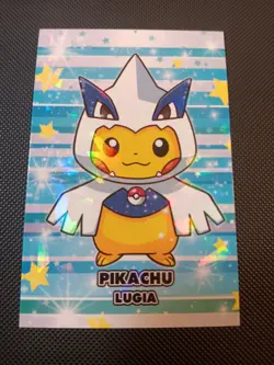Pikachu Lugia Poncho Cracked Ice Holo Pokemon Database Christmas - Image 1