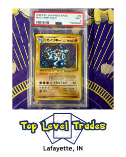 1996 Vintage Pokemon Japanese Basic Machamp Base Set Holo #68 PSA 9 Mint SWIRL!! - Image 1