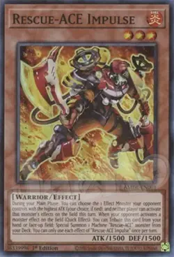 Yugioh - Rescue-ACE Impulse - 1st Edition Super Rare NM - Free Holographic Card - Image 1