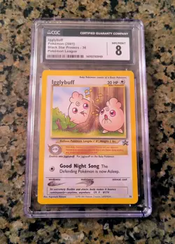 ✨Igglybuff Pokemon League Black Star Promo Pokemon Card #36 CGC 8 NM/MT (2001)🌟 - Image 1