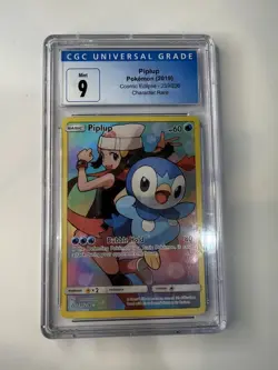 Pokemon TCG Piplup Holo Secret Rare Card Sun & Moon Cosmic Eclipse 239/236 - Image 1