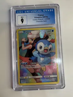 Pokemon TCG Piplup Holo Secret Rare Card Sun & Moon Cosmic Eclipse 239/236 - Image 2