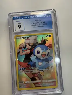 Pokemon TCG Piplup Holo Secret Rare Card Sun & Moon Cosmic Eclipse 239/236 - Image 3