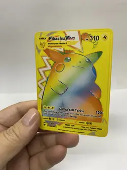 Pikachu Vmax Gold Metal Pokemon Card-Collectible Gift Display！Christmas PRETTY - Image 1