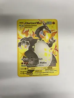 Charizard Vmax Gold Metal Pokemon Card-Collectible Gift Display！PRETTY - Image 1
