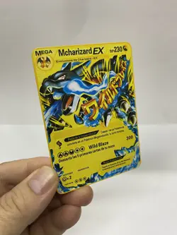 Mcharizard EX Gold Metal Pokemon Card-Collectible Gift Display！Christmas PRETTY - Image 1