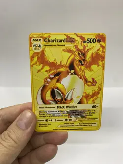 Charizard DX Gold Metal Pokemon Card-Collectible Gift Display！Christmas PRETTY - Image 1