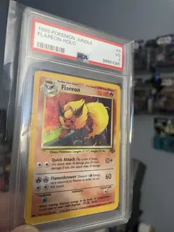 Pokemon TCG Flareon Jungle Holo Rare Card 3/64 PSA 3 VG - Image 2