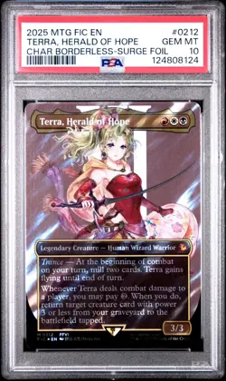 2025 MTG FINAL FANTASY COMMANDER SURGE FOIL #0212 TERRA, HERALD OF HOPE PSA 10 - Image 1