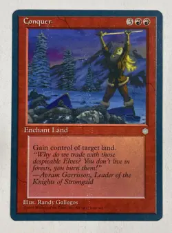 Conquer Ice Age Near Mint NM Blue Border Misprint Color MTG Magic The Gathering - Image 1