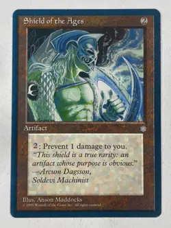 Shield Of The Ages Ice Age Near Mint NM Blue Border Misprint Color MTG - Image 1