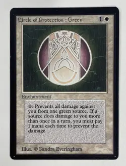 Circle Of Protection: Green Alpha LP Light Play MTG Magic The Gathering - Image 1