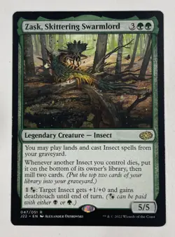 Zask Skittering Swarmlord Jumpstart 2022 LP Light Play MTG Magic The Gathering - Image 1