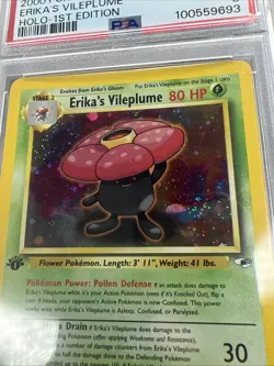 2000 Pokemon Gym Heroes 5 Erika's Vileplume Holo 1st Edition PSA 8 Nm Mt - Image 2