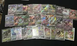 Pokemon 32 Cards Lot Full Art GX Vmax V Umbreon Mew Evolving Skies Fusion Strike - Image 1
