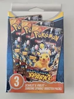 Pokemon TCG - Surging Sparks - 3 Pack Boosters - Factory Sealed - Image 1