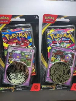 Pokemon TCG Mega Evolution Single Pack Booster Blister Set - Drifloon + Drifblim - Image 1