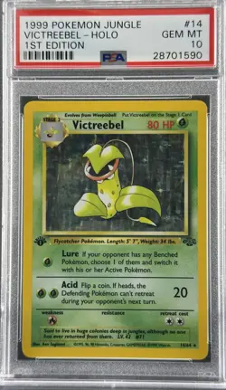 PSA 10 GEM MINT 💎 1999 POKEMON JUNGLE 1ST EDITION HOLO-VICTREEBEL #14 (LOW POP) - Image 1
