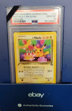 Pokemon Birthday Pikachu Black Star Holo Promo #24 PSA 10 Gem Mint - Image 1