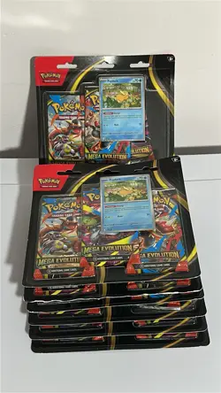 Pokemon Mega Evolution 3 Pack Blister Lot of 7 Factory Sealed New - Image 1
