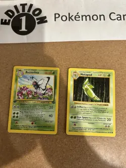 Metapod Shadowless + Butterfree 1st Edition Pokemon Card Lot Vintage WOTC - Image 1