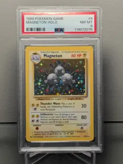 MAGNETON 9/102 PSA 8 Base Set Pokemon Card Holo Rare NM-Mint New Cert - Image 1