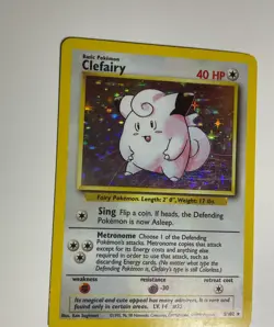 Clefairy 5/102 MP Holo Base Set Unlimited Rare Pokemon TCG Card - Image 1