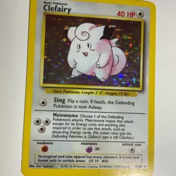 Clefairy 5/102 MP Holo Base Set Unlimited Rare Pokemon TCG Card - Image 2