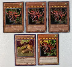 YGO Mixed Sets Slifer the Sky Dragon Lot of 5 Cards Ultra Rare DMG-MP - Image 1
