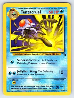 Tentacruel 44/62 1999 Fossil Set Pokemon Card TCG Vintage WOTC Uncommon - VLP - Image 1