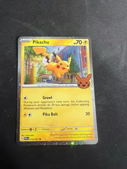 Pikachu Cosmos Holo 018/091 Halloween Near Mint Pokemon Trading Card Game - Image 1