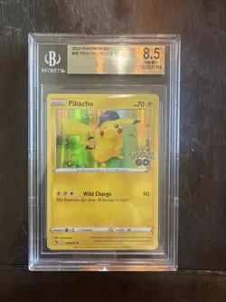 2022 Pokemon GO Pikachu Holo Card - Beckett Graded 8.5 NM-MT - Image 1