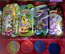 Pokemon Prismatic Evolutions Eeveelutions Costco Tins Promo cards Coins NO PACKS - Image 5
