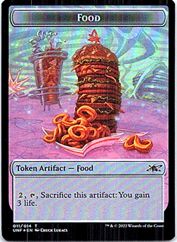 Food (11) Zombie Employee (6) Unfinity Magic The Gathering Foil Token Light Play - Image 1