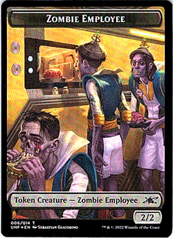 Food (11) Zombie Employee (6) Unfinity Magic The Gathering Foil Token Light Play - Image 2