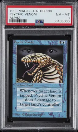 1993 MTG ALPHA PSYCHIC VENOM PSA 8 - Image 1